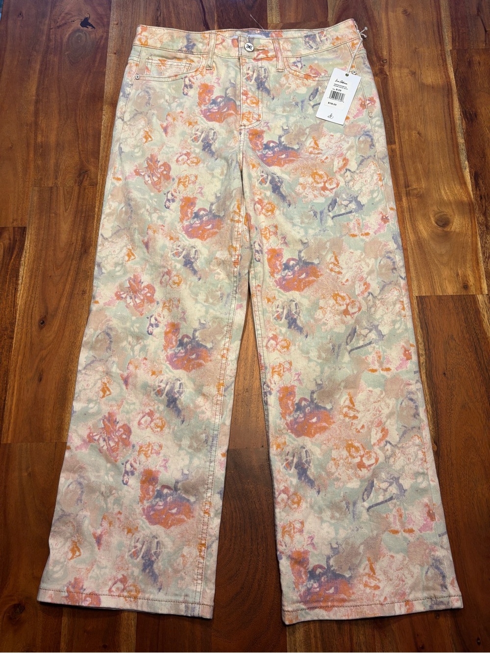 Sam Edelman Chelsea Watercolor Tie Dye Wide Leg Crop - Size 8/29 NWT